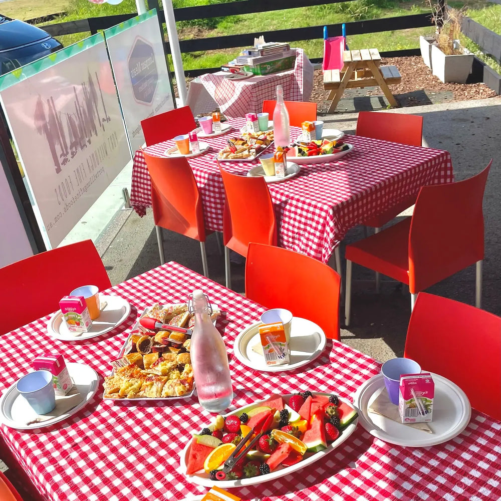 A table filled with food for a Kids Party booked at Harvest The Fleurieu.
